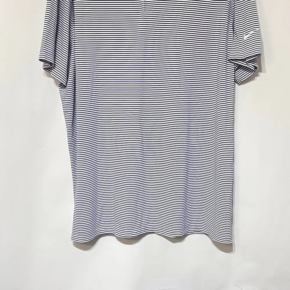 Adidas Golf Polo Shirt Mens XXL Purple White Pinstripe Short Sleeve Athleisure